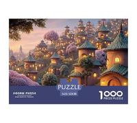 The Night View of The Ancient City in China 1000 Piezas Cartón Fuerte Rompecabezas Twilight Hilltop Town Liberador De Estrés Juego Creativo Puzzle para Niños Pequeños 52x38cm/1000pcs