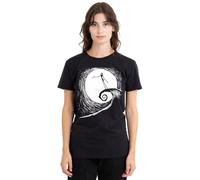 The Nightmare Before Christmas Disney Jack Moon Silhouette Camiseta de Mujer, Negro, XL