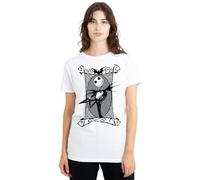 The Nightmare Before Christmas Disney Jack Skellington Frame Camiseta de Mujer, Blanco, XL