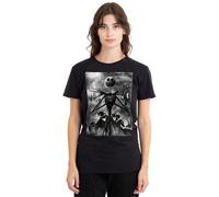 The Nightmare Before Christmas Disney Jack Skellington Lluvia Camiseta de Mujer, Negro, M