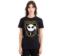 The Nightmare Before Christmas Disney Jack Skellington Shaded Camiseta de Mujer, Negro, XL