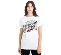 The Nightmare Before Christmas Frightfully Festive Holiday Ladies T Shirt, White Camiseta, Blanco, XXL para Mujer