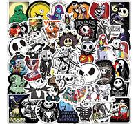 The Nightmare Before Christmas Pegatinas de vinilo de película de terror para ordenador portátil, coche, botellas de agua, monopatín, maleta, maleta, impermeable, dibujos animados, calcomanías de