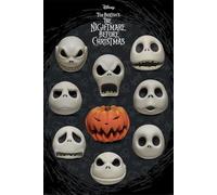 The Nightmare Before Christmas Pesadilla Antes De Navidad Many Faces of Jack Unisex Póster Multicolor Papel