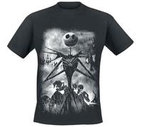 The Nightmare Before Christmas Pesadilla Antes De Navidad Stormy Skies Hombre Camiseta Negro 100% algodón Regular
