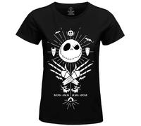 The Nightmare Before Christmas Wojackdts015 Camiseta, Negro, XL para Mujer