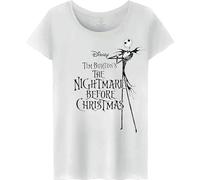 The Nightmare Before Christmas Wojackdts020 Camiseta, Blanco, S para Mujer
