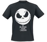 The Nightmare Camiseta de Manga Corta Before Christmas Jack Face Negro Unisex