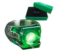 The Noble Collection Anillo Luminoso de Green Lantern DC - Anillo de Poder Luminoso Ajustable - Accesorios de Película Oficialmente Licenciados Regalos Joyería