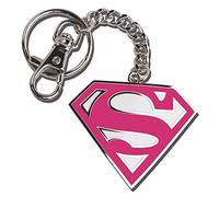 The Noble Collection DC Supergirl - Llavero con logotipo rosa - 2 pulgadas (5 cm) de metal fundido - Set de película oficial para regalos, Pink, Talla única, Superchica