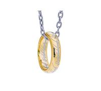 The Noble Collection El señor de los anillos réplica de plata esterlina de un anillo | Diseño auténtico con grabado numérico negro | Cadena de acero inoxidable de 61 cm | Plata de ley chapada en oro |