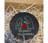 The Nordic Elf Regalo Pareja personalizado- Pingüinos con Piedra Natural - La Promesa del Pingüino- Regalo Romántico Artesanal para San Valentín - Regalo Original Pareja (Pareja)