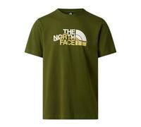 The North Face - Camiseta gráfica Recta Mountain Line para Hombre - Woodland Green, XL