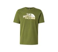 THE NORTH FACE - Camiseta Gráfica Regular de Montaña para Hombre - Básica de Algodón Suave - Impresión Gráfica a Base de Agua - Woodland Green, L