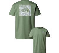 The North Face - Camisetas - M SS Box Nse Celebration Tee Bark Mist - Talla L - Verde Verde L