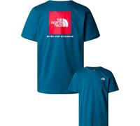 The North Face - Camisetas - M SS Box NSE Tee Mineral Ink TNF Red - Talla L - Azul Azul L
