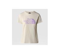 THE NORTH FACE Easy Camiseta, White Dune-Icy Lilac Garment Fold Print, Extra-Small Mujeres