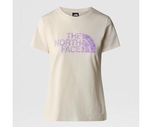 THE NORTH FACE Easy Camiseta, White Dune-Icy Lilac Garment Fold Print, XX-Large Mujeres