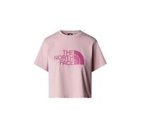 THE NORTH FACE NF0A8A6HA1O W S/S Easy Relaxed Cropped tee T-Shirt Mujer Metal Pink/Cyber Berry Tamaño S