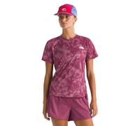 The North Face - W Flex S/S Tee Reg Aop Cyber Bery Waterfall Print para Mujer - Talla S - Rojo Rojo S