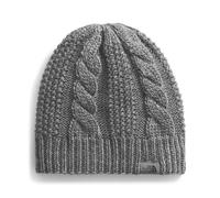 The North Face Oh Mega Lined Beanie | Deep Fit, Cuffed Winter Hat with Soft Cable Knit Texture & Fleece Lining Boina, TNF Gris Medio Jaspeado, Talla única para Mujer