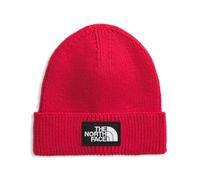 The North Face TNF - Gorro de Solapa con Logo de Caja, diseño clásico, Gorro de Invierno de Punto Acanalado para Hombre y Mujer, Logotipo Tejido o Parche Icono Bordado, TNF Rojo, Talla única