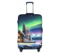 The Northern Lights and The Cabin - Funda elástica para equipaje de viaje, protector de maleta, funda de equipaje impresa antiarañazos, Black, XL