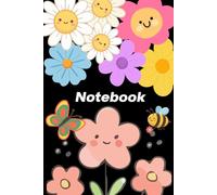 The notebook has ruled lines with a smiling flower pattern: Aesthetic, Coquette, Vintage Lined Journal/Notebook For Women, 6"x9", Lined/Ruled Cream Pages