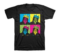 The Notorious B.I.G Mens The Notorious B.i.g Multi-Colored Crown T-Shirt T Shirt, Black, X-Large US