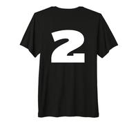 The Number 2 Two Sports Team - Impresión Trasera de cumpleaños a Juego Camiseta Premium