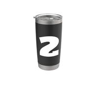The Number 2 Two Sports Team - Impresión trasera de cumpleaños a juego Vaso térmico de acero inoxidable de doble pared