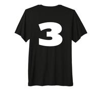 The Number 3 Three Sports Team - Impresión Trasera de cumpleaños a Juego Camiseta Premium