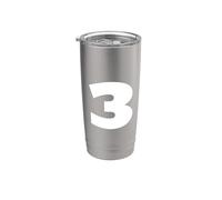 The Number 3 Three Sports Team - Impresión trasera de cumpleaños a juego Vaso térmico de acero inoxidable de doble pared