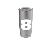 The Number 8 Eight Sports Team - Impresión trasera de cumpleaños a juego Vaso térmico de acero inoxidable de doble pared