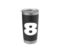 The Number 8 Eight Sports Team - Impresión trasera de cumpleaños a juego Vaso térmico de acero inoxidable de doble pared