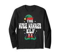 The Nurse Manager Elf Funny Christmas Matching Family Manga Larga