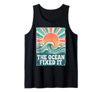 The Ocean Fixed It Retro Beach Waves Sun Camiseta sin Mangas
