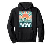 The Ocean Fixed It Retro Beach Waves Sun Sudadera con Capucha