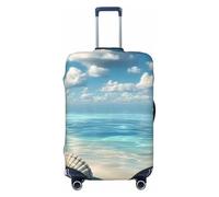 The Ocean - Funda elástica para equipaje de viaje, diseño de cocotero, antiarañazos, Black, S