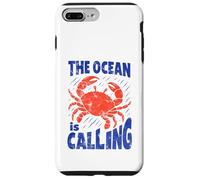 The Ocean Is Calling Funny Nature Beach Crab Back Hombres Mujeres Carcasa para iPhone 7 Plus/8 Plus