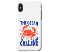 The Ocean Is Calling Funny Nature Beach Crab Back Hombres Mujeres Carcasa para iPhone X/XS