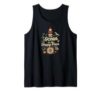 The Ocean Is My Happy Place Lighthouse Nautical Design Camiseta sin Mangas