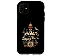 The Ocean Is My Happy Place Lighthouse Nautical Design Carcasa para iPhone 11