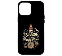 The Ocean Is My Happy Place Lighthouse Nautical Design Carcasa para iPhone 12 Pro MAX