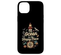 The Ocean Is My Happy Place Lighthouse Nautical Design Carcasa para iPhone 14 Plus