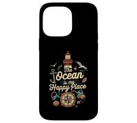 The Ocean Is My Happy Place Lighthouse Nautical Design Carcasa para iPhone 14 Pro MAX