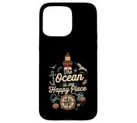 The Ocean Is My Happy Place Lighthouse Nautical Design Carcasa para iPhone 15 Pro MAX