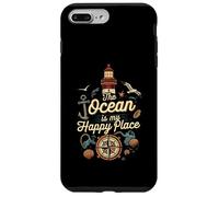 The Ocean Is My Happy Place Lighthouse Nautical Design Carcasa para iPhone 7 Plus/8 Plus