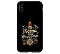 The Ocean Is My Happy Place Lighthouse Nautical Design Carcasa para iPhone XS MAX