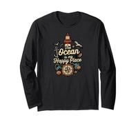 The Ocean Is My Happy Place Lighthouse Nautical Design Manga Larga
